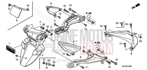 GARDE-BOUE ARRIERE CBR600RR8 de 2008